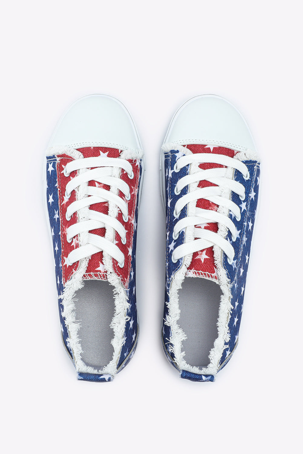 American Flag/Stars Frayed Lace-up Shoes