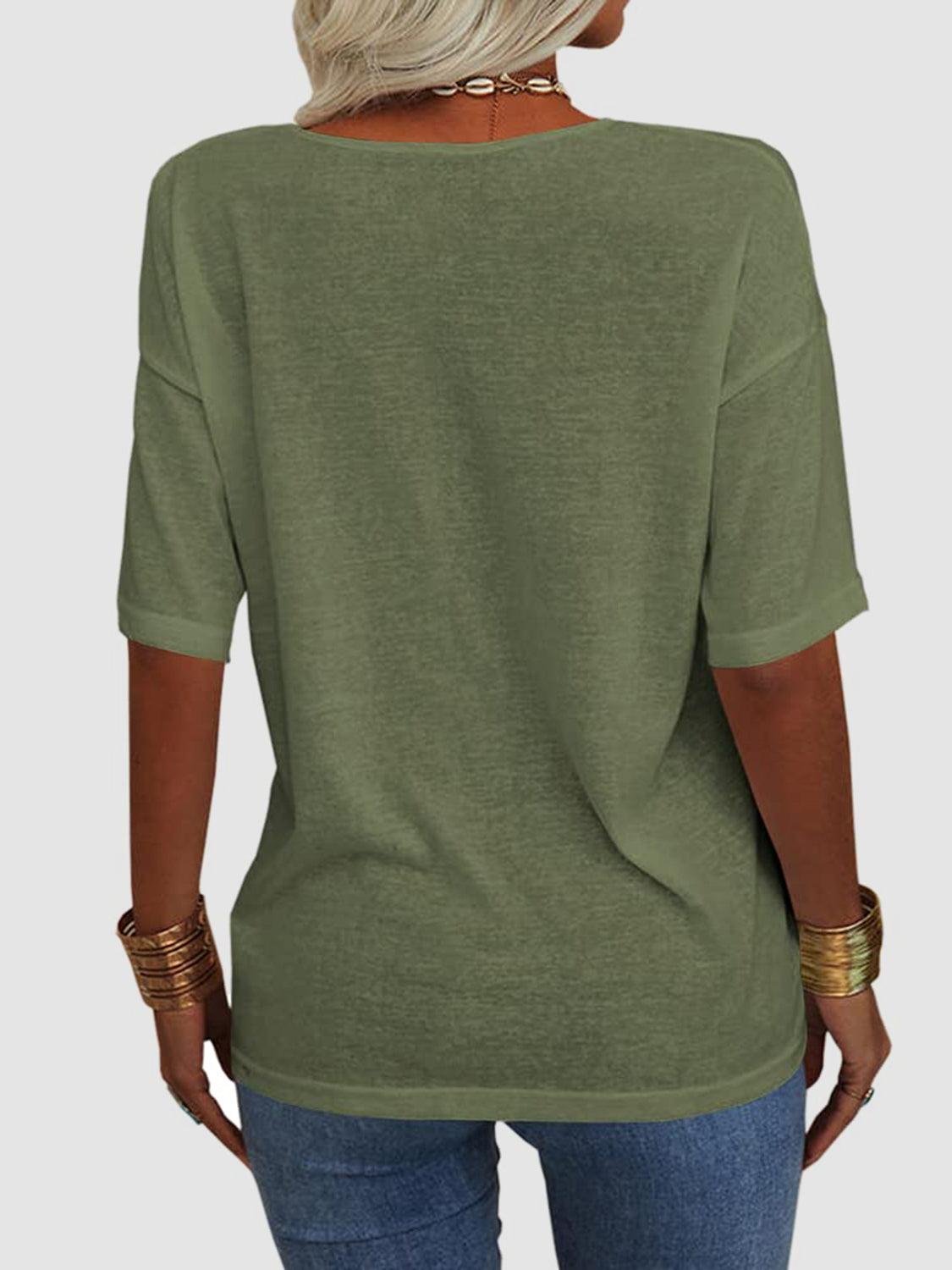 V-Neck Half Sleeve T-Shirt