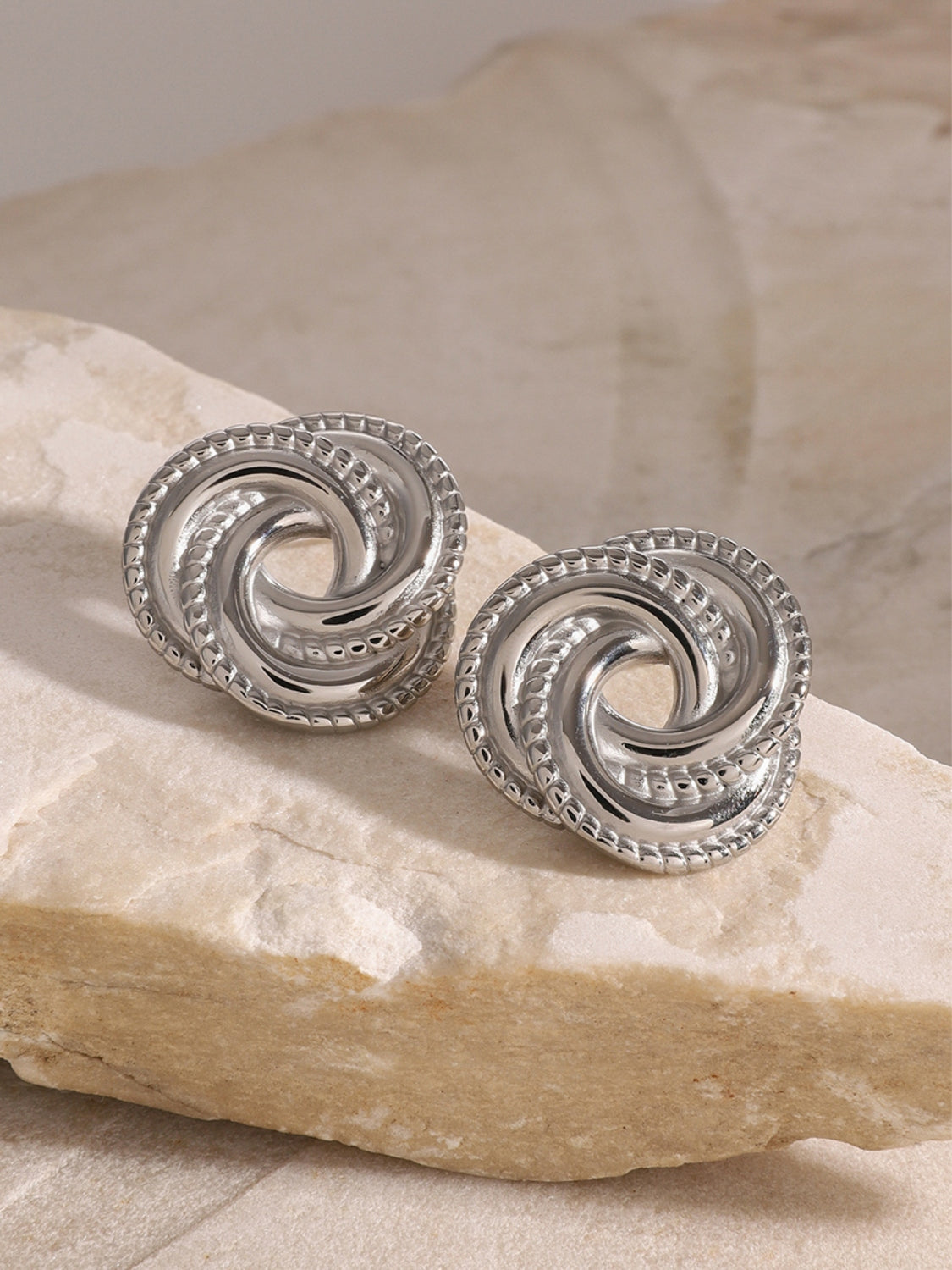 Stainless Steel Knot Stud Earrings