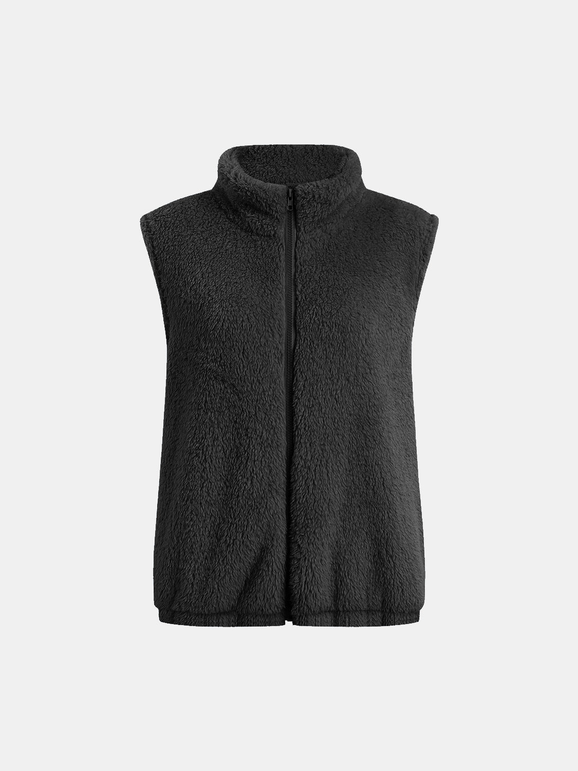 Furry Zip Up Vest with Pockets