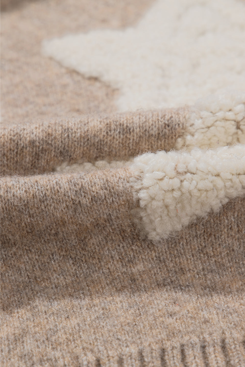 Khaki Star Pattern Cardigan