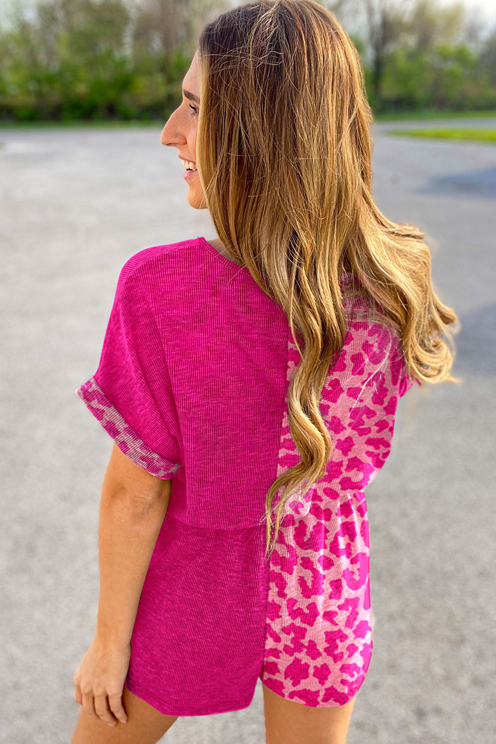 Leopard Patchwork T-Shirt Dress
