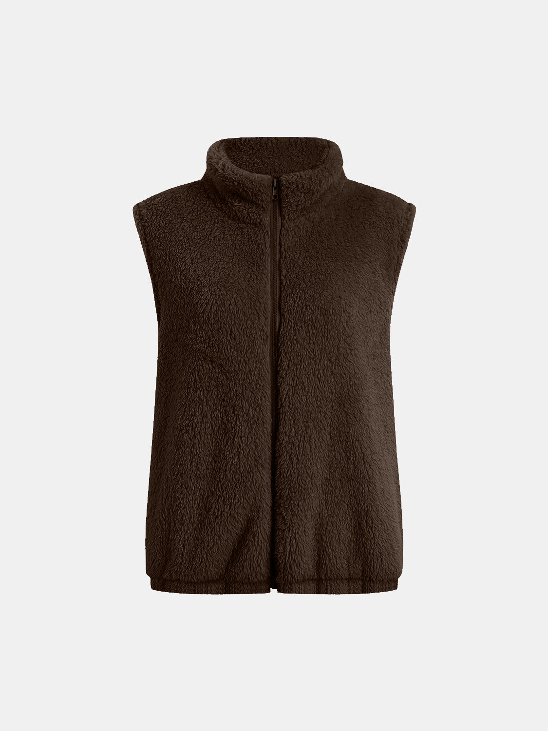 Furry Zip Up Vest with Pockets