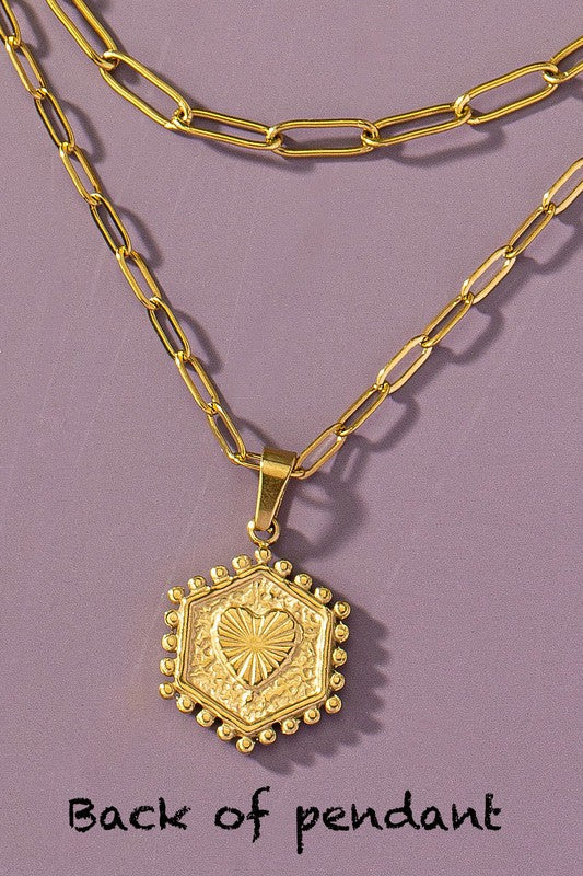 Double Row Paperclip Initial Necklace
