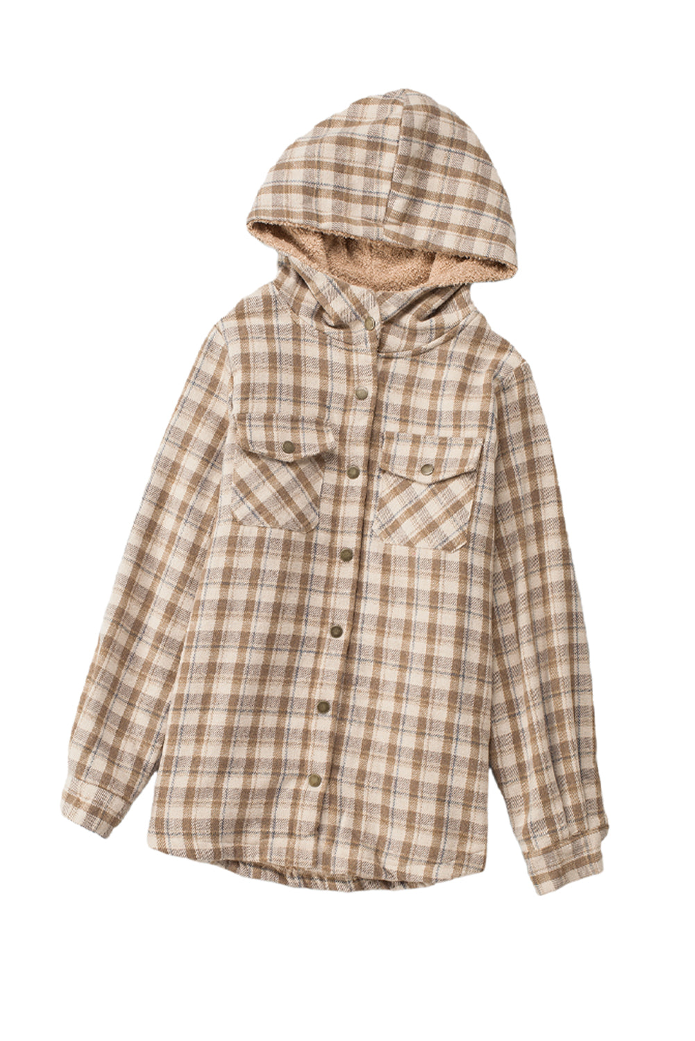 Sherpa Lined Hooded Flannel Jacket