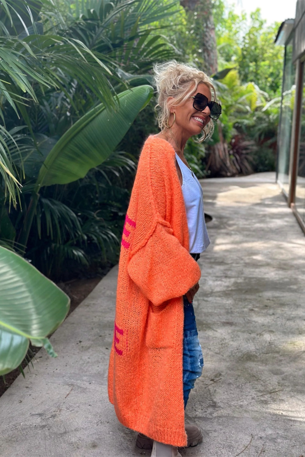 "Love & Peace" Boho Bulky Long Sleeve Cardigan