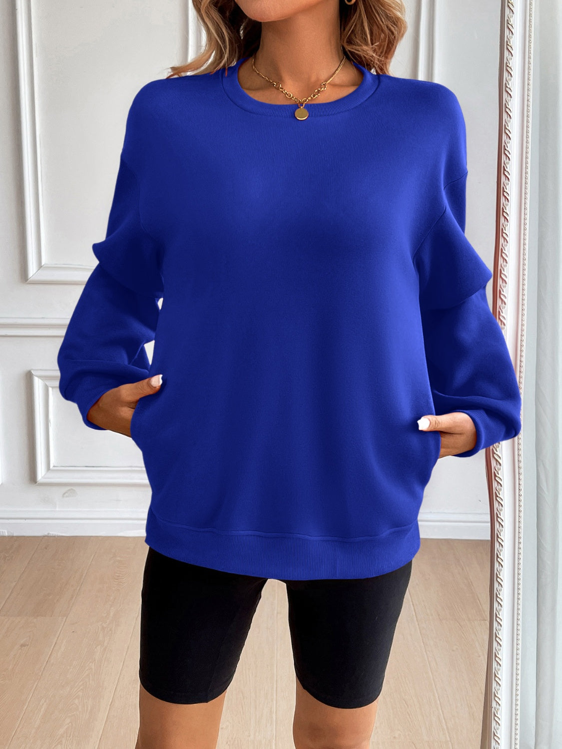 Ivy Lane Long Sleeve Sweatshirt with Pockets