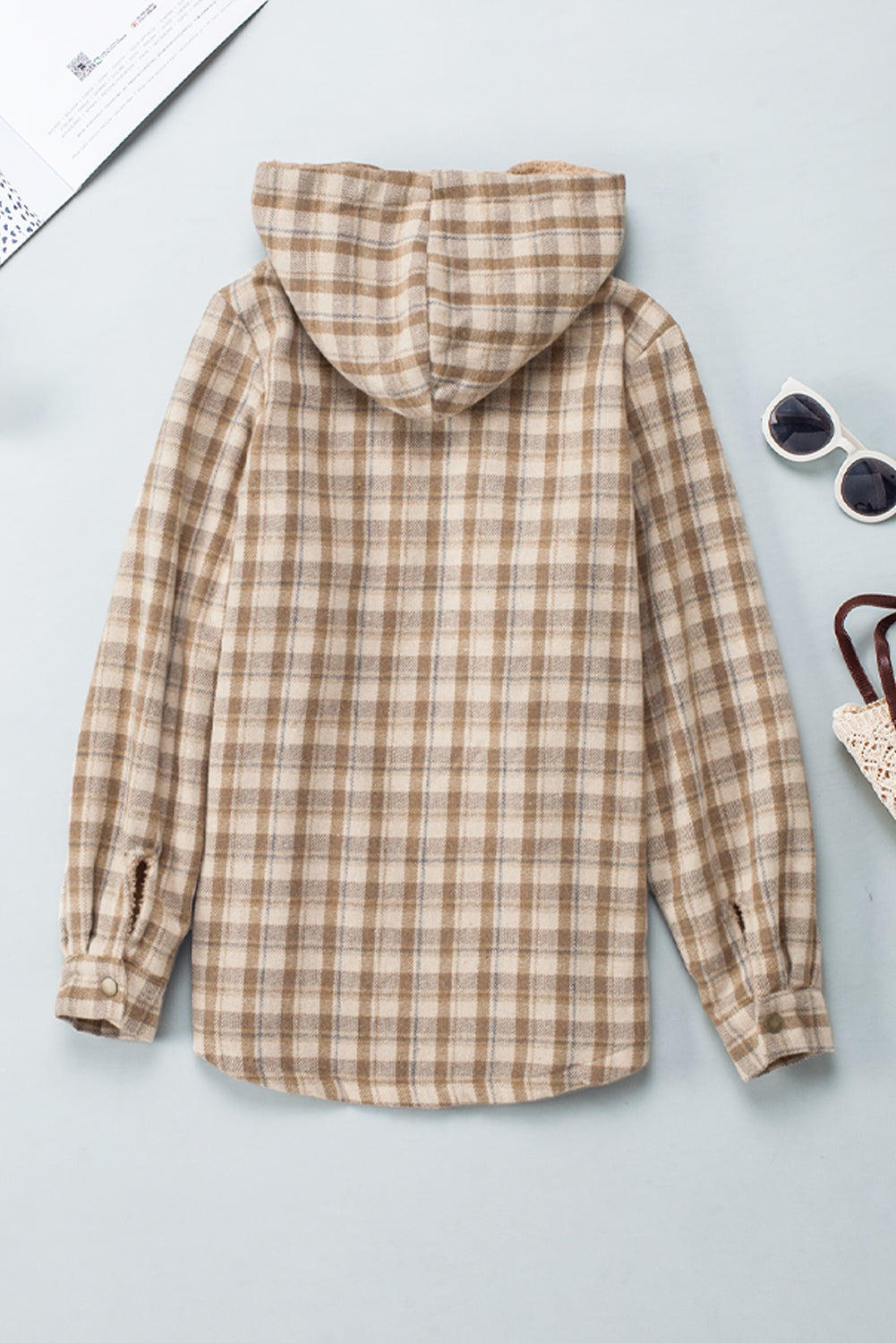 Sherpa Lined Hooded Flannel Jacket