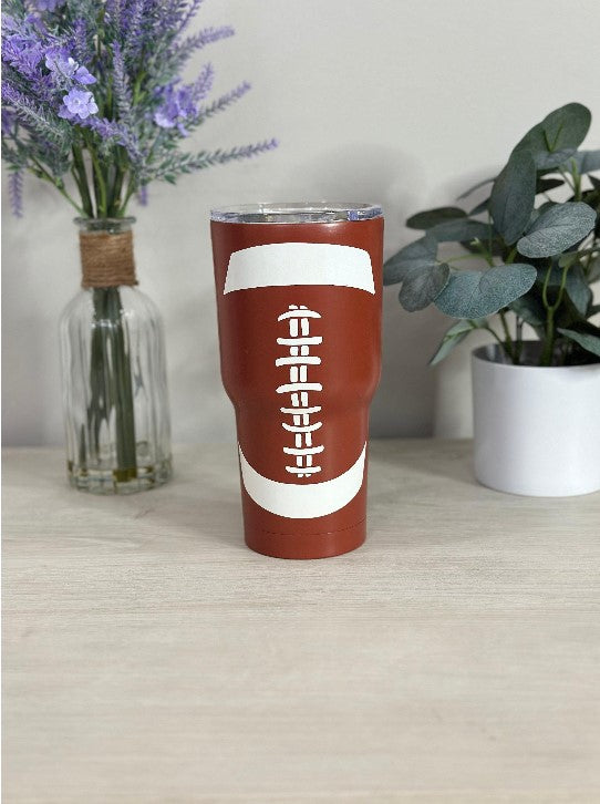Football shaped 30oz tumbler