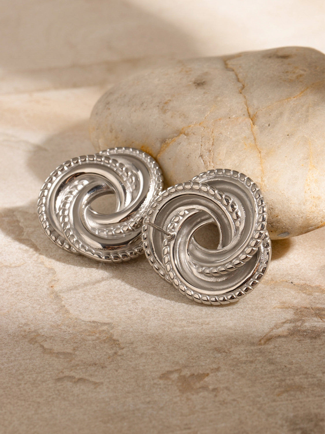 Stainless Steel Knot Stud Earrings