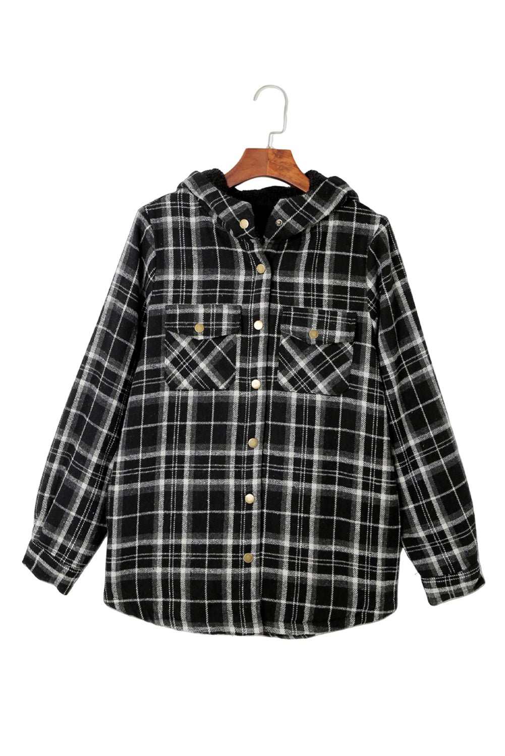Sherpa Lined Hooded Flannel Jacket