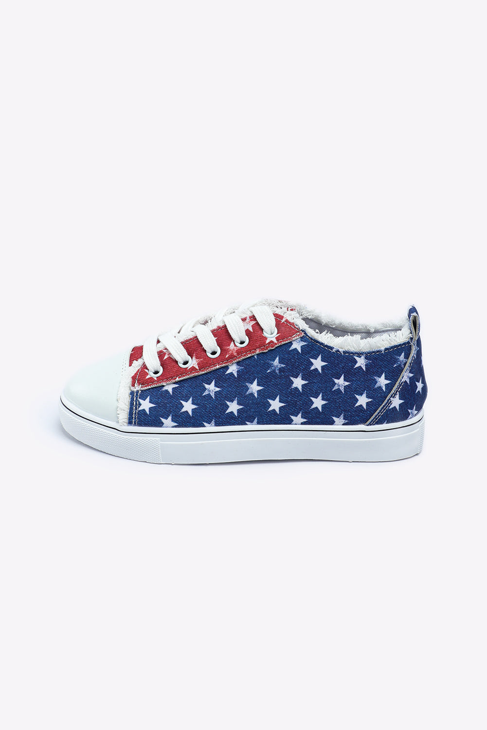 American Flag/Stars Frayed Lace-up Shoes