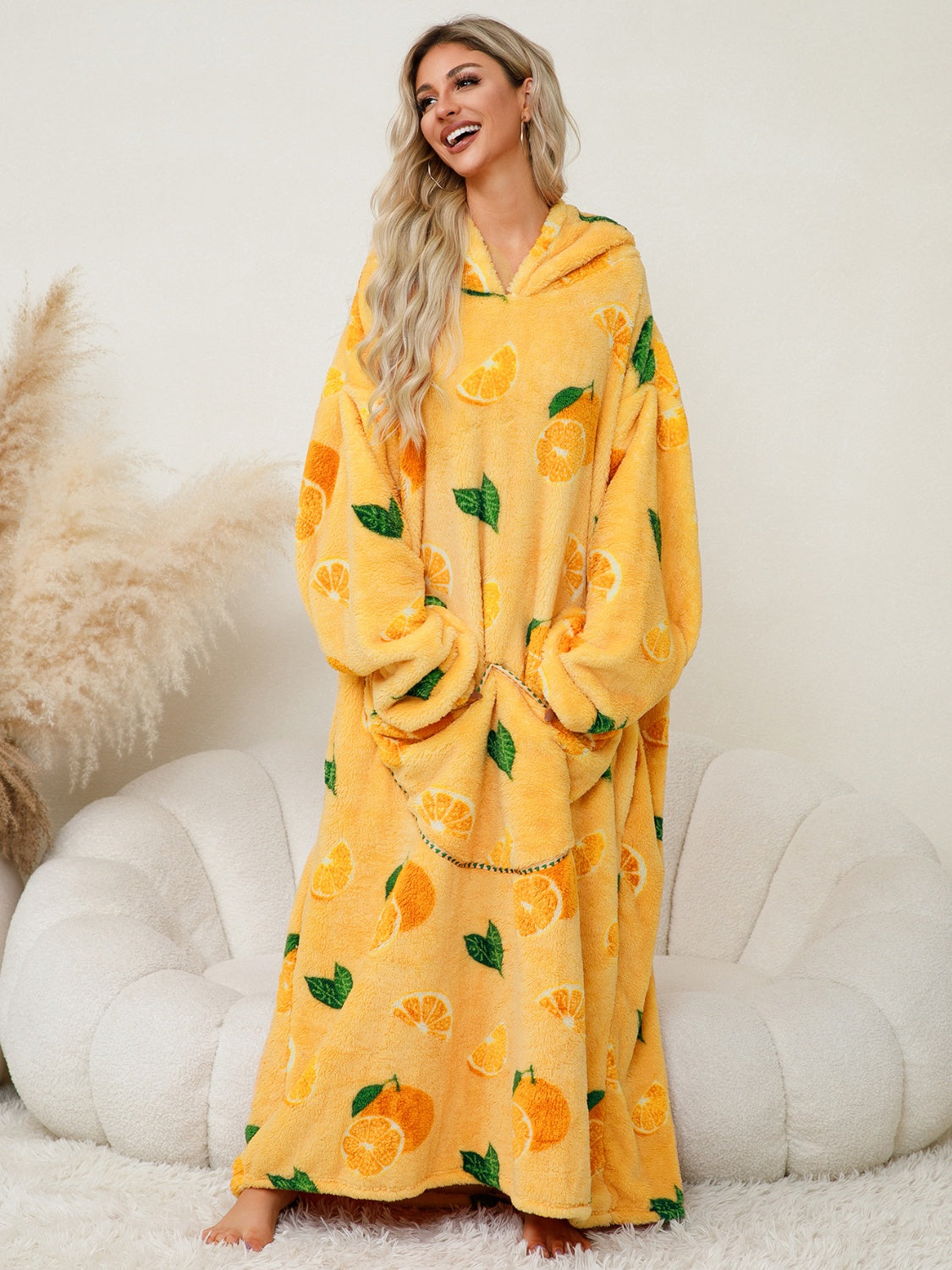 Long Sleeve Fuzzy Hooded Lounger
