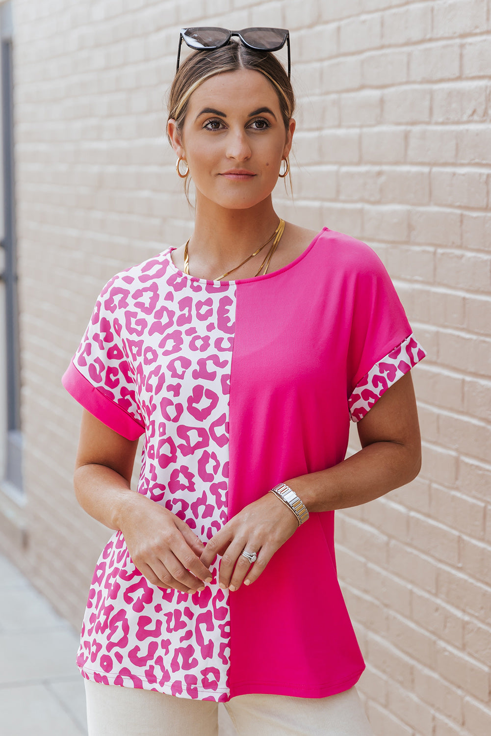 Leopard Patchwork T-Shirt Dress