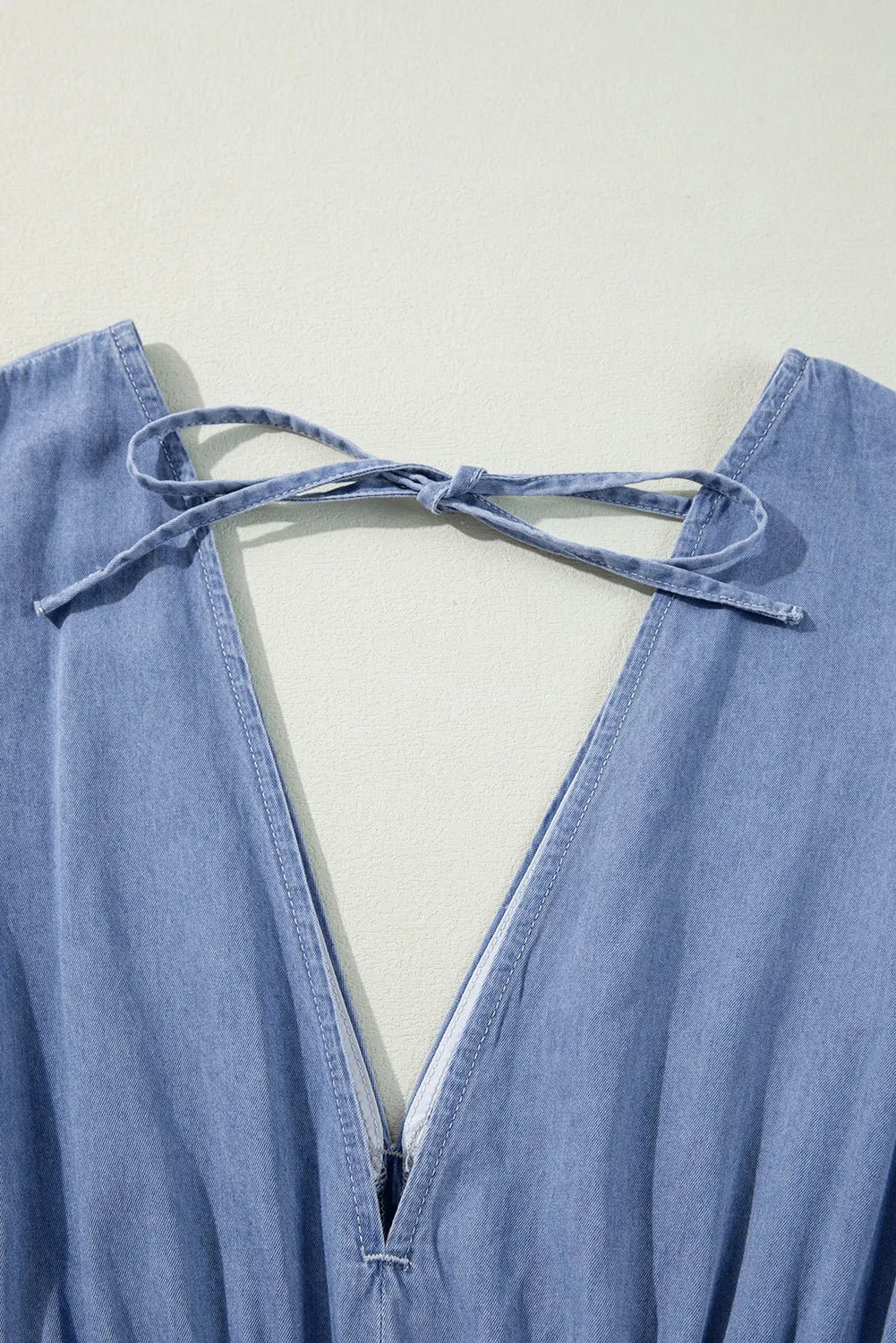 Three-Quarter Sleeve Denim Dress