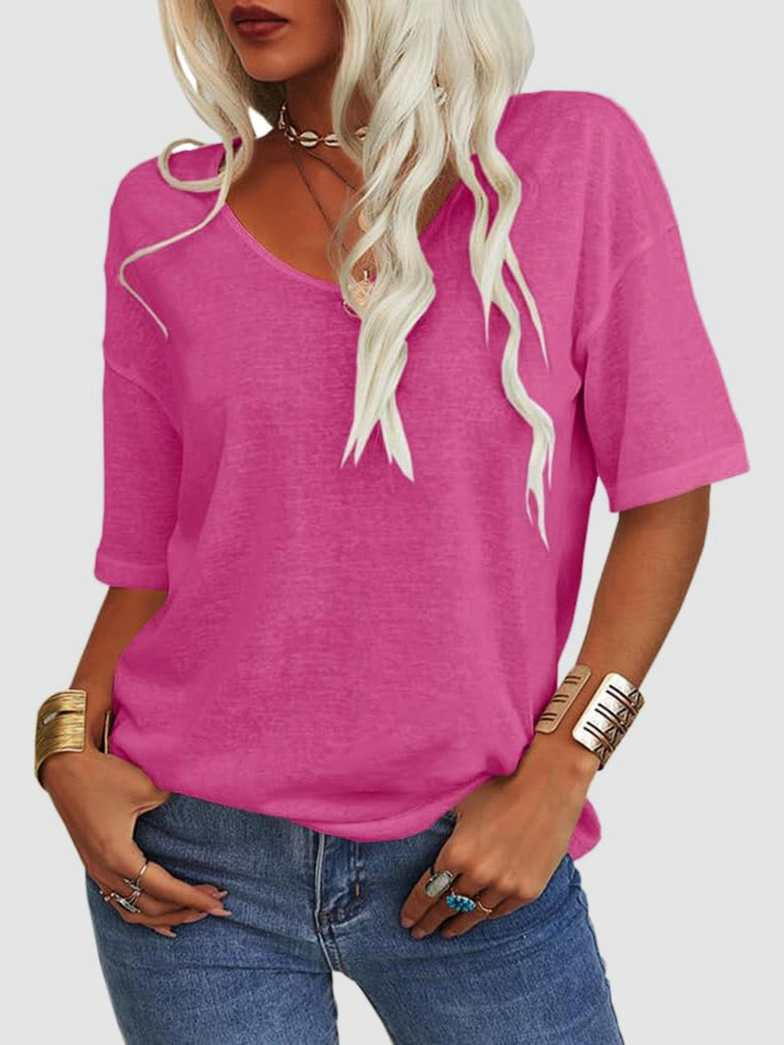 V-Neck Half Sleeve T-Shirt