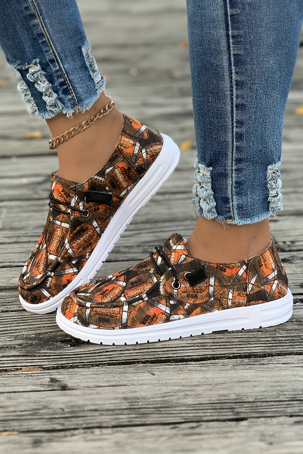 Football Print Slip On Sneakers