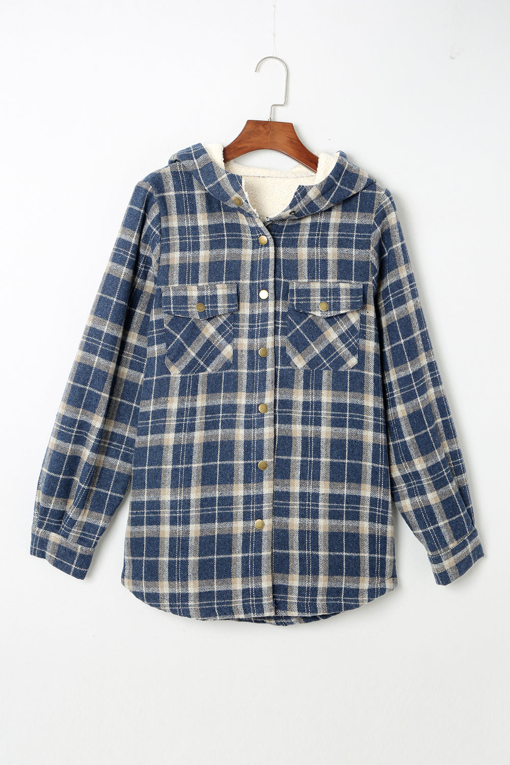 Sherpa Lined Hooded Flannel Jacket