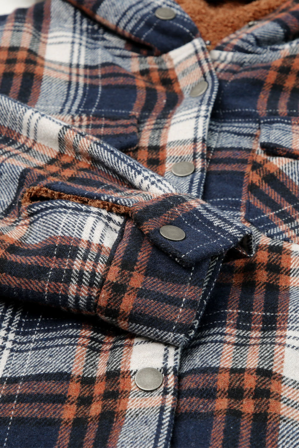 Sherpa Lined Hooded Flannel Jacket