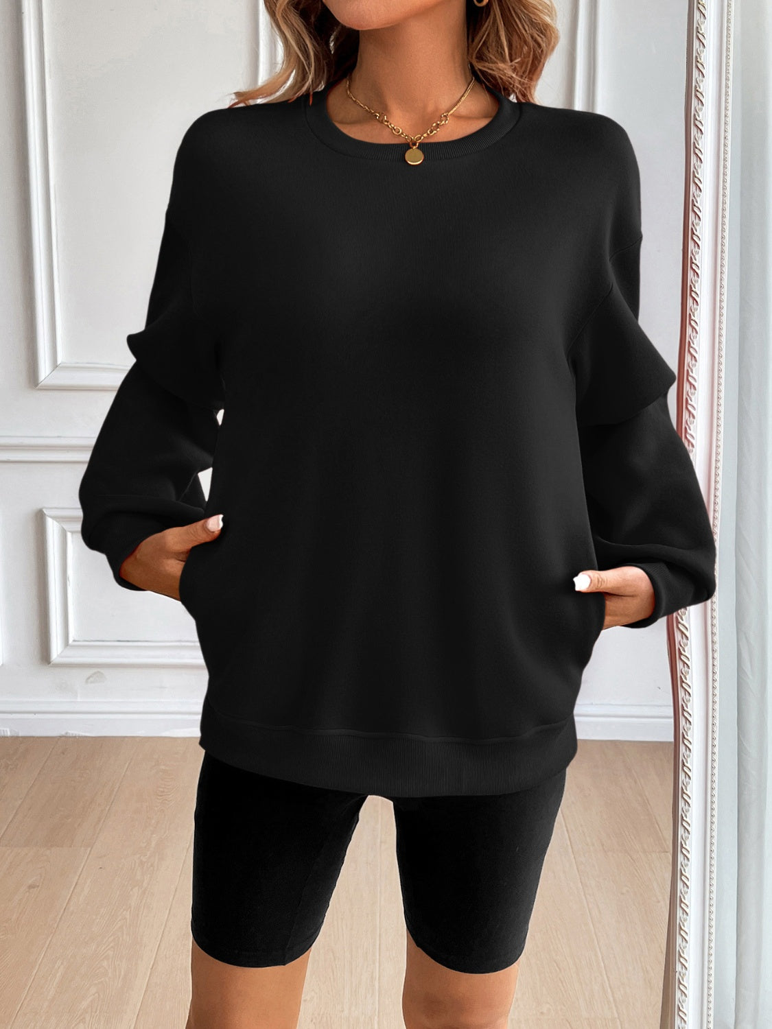 Ivy Lane Long Sleeve Sweatshirt with Pockets