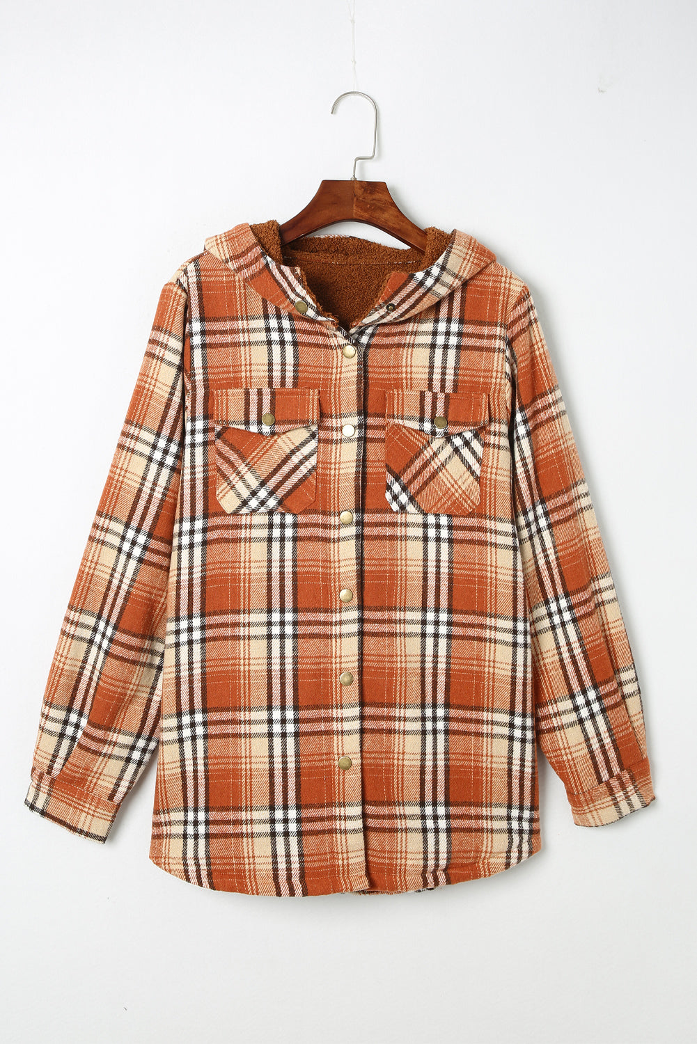Sherpa Lined Hooded Flannel Jacket