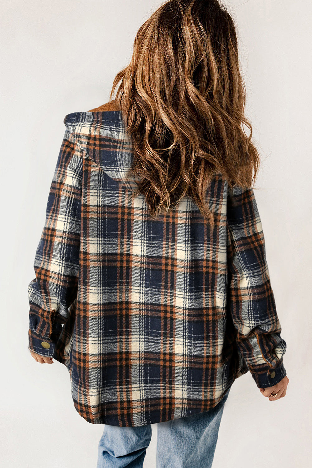 Sherpa Lined Hooded Flannel Jacket