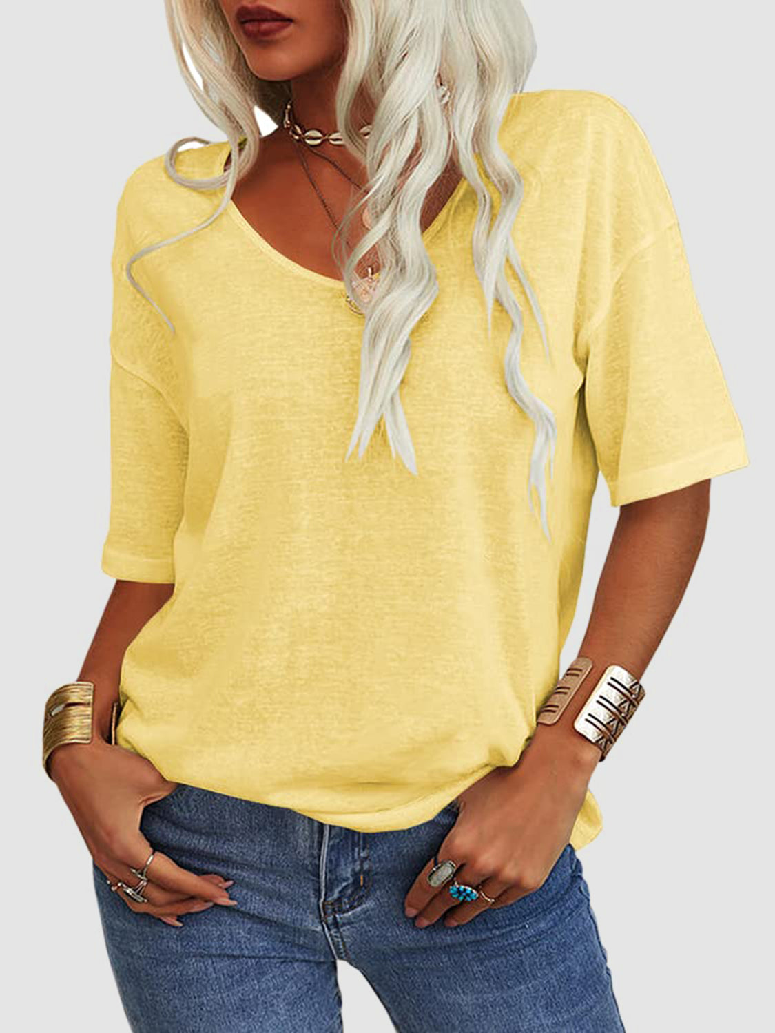V-Neck Half Sleeve T-Shirt