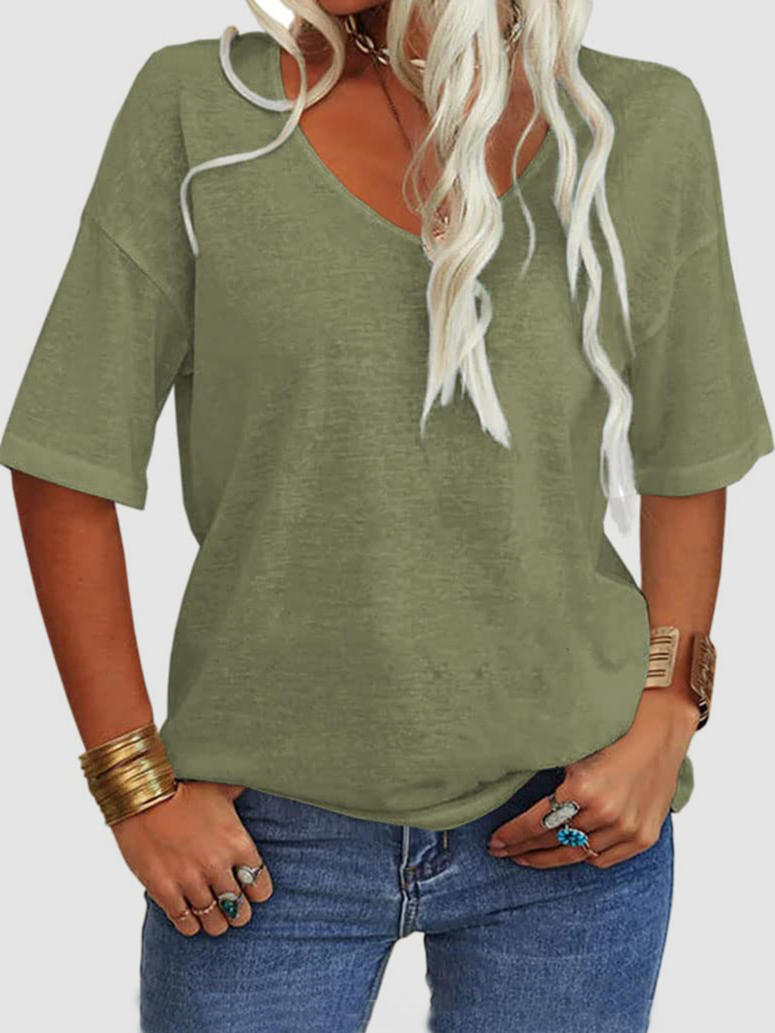 V-Neck Half Sleeve T-Shirt