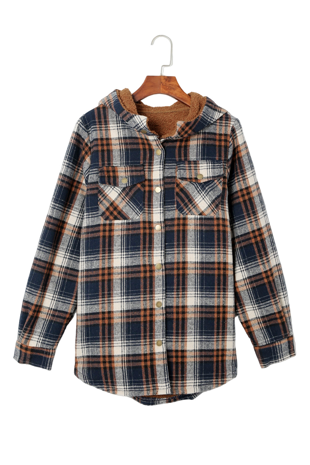 Sherpa Lined Hooded Flannel Jacket