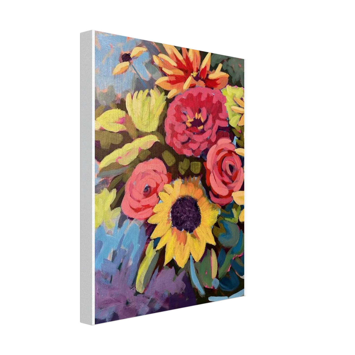Colorful floral bouquet canvas print
