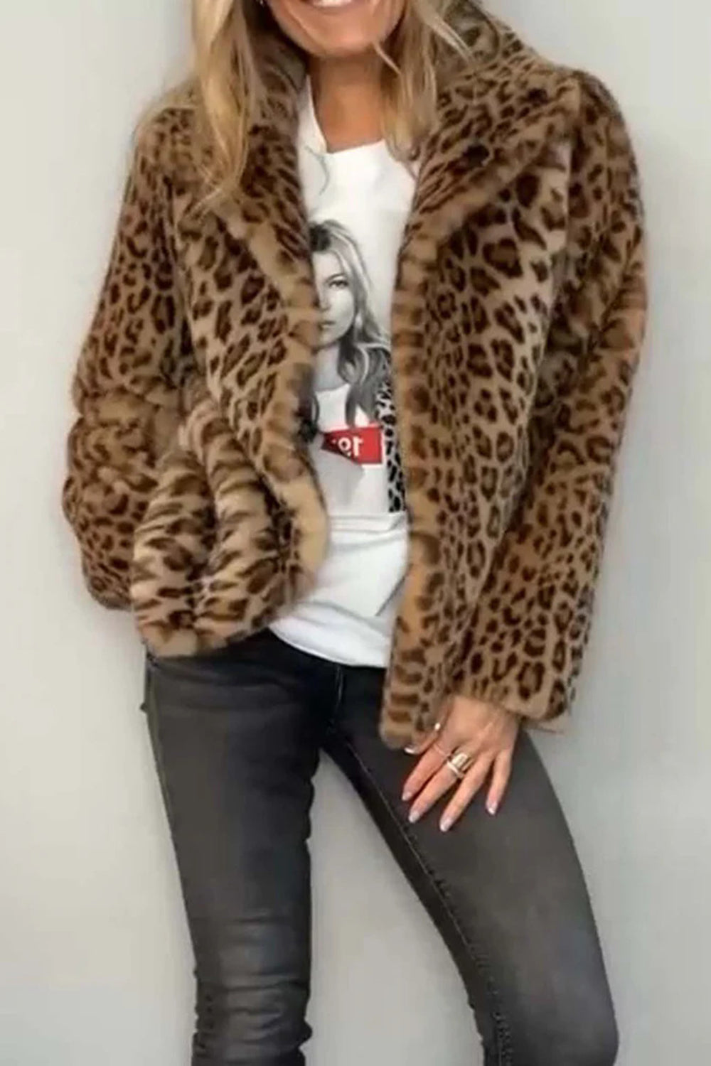 Leopard Furry Coat