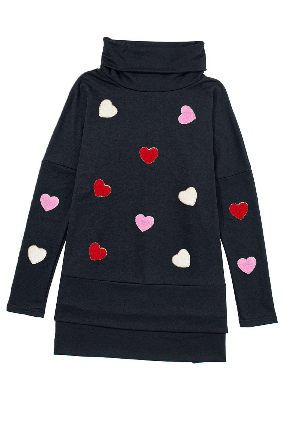 Valentine’s Day Heart Turtleneck Long Sleeve Top