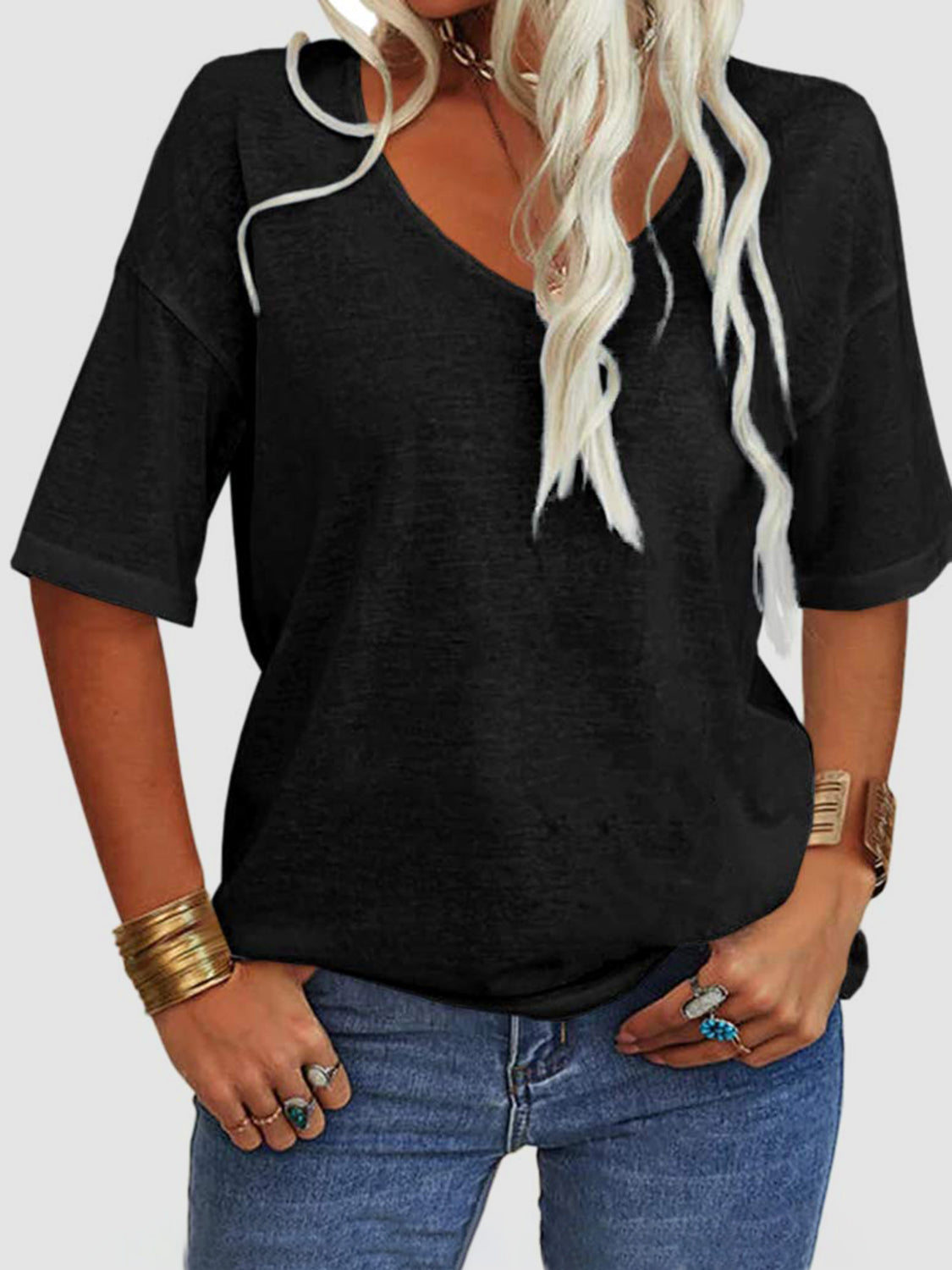 V-Neck Half Sleeve T-Shirt