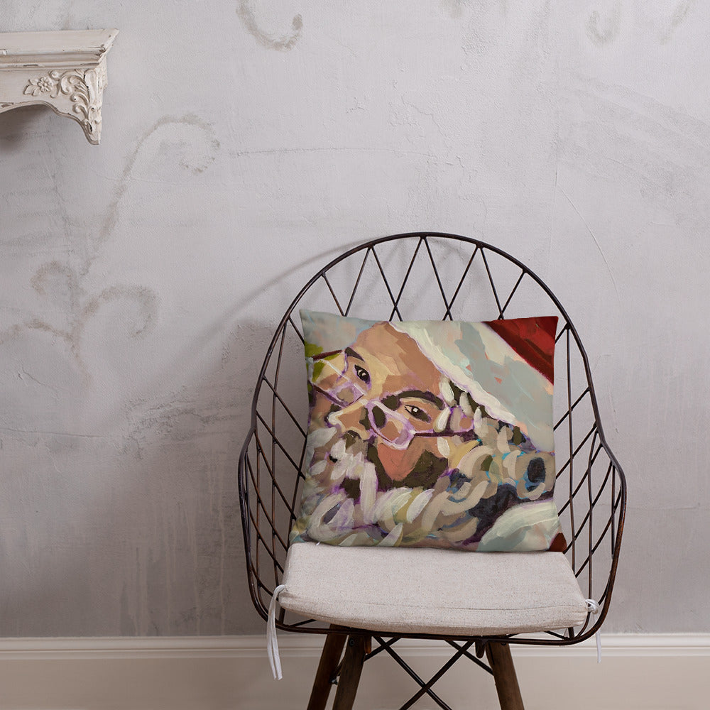 18" X 18" Christmas Pillow - Reproduction of Original Paintings