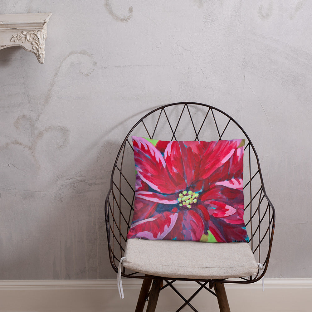 18" X 18" Christmas Pillow - Reproduction of Original Paintings