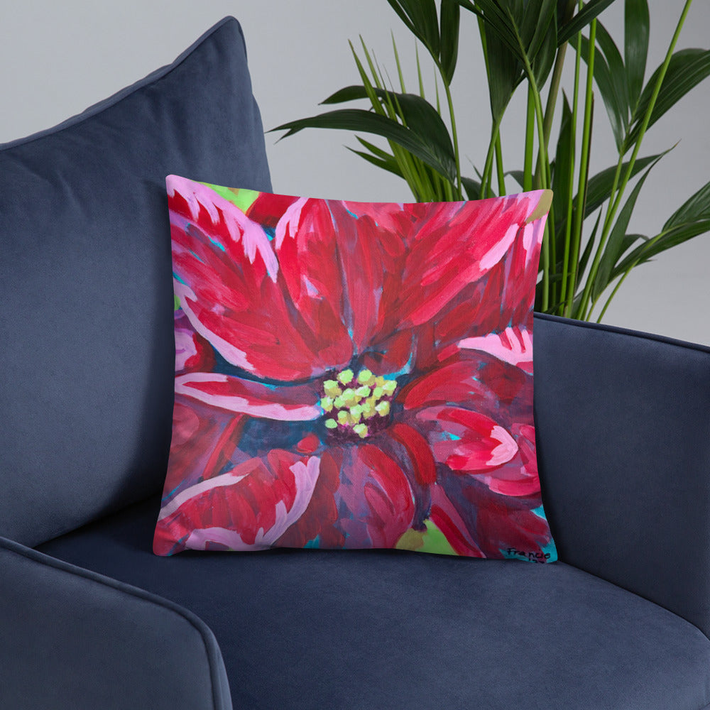 18" X 18" Christmas Pillow - Reproduction of Original Paintings