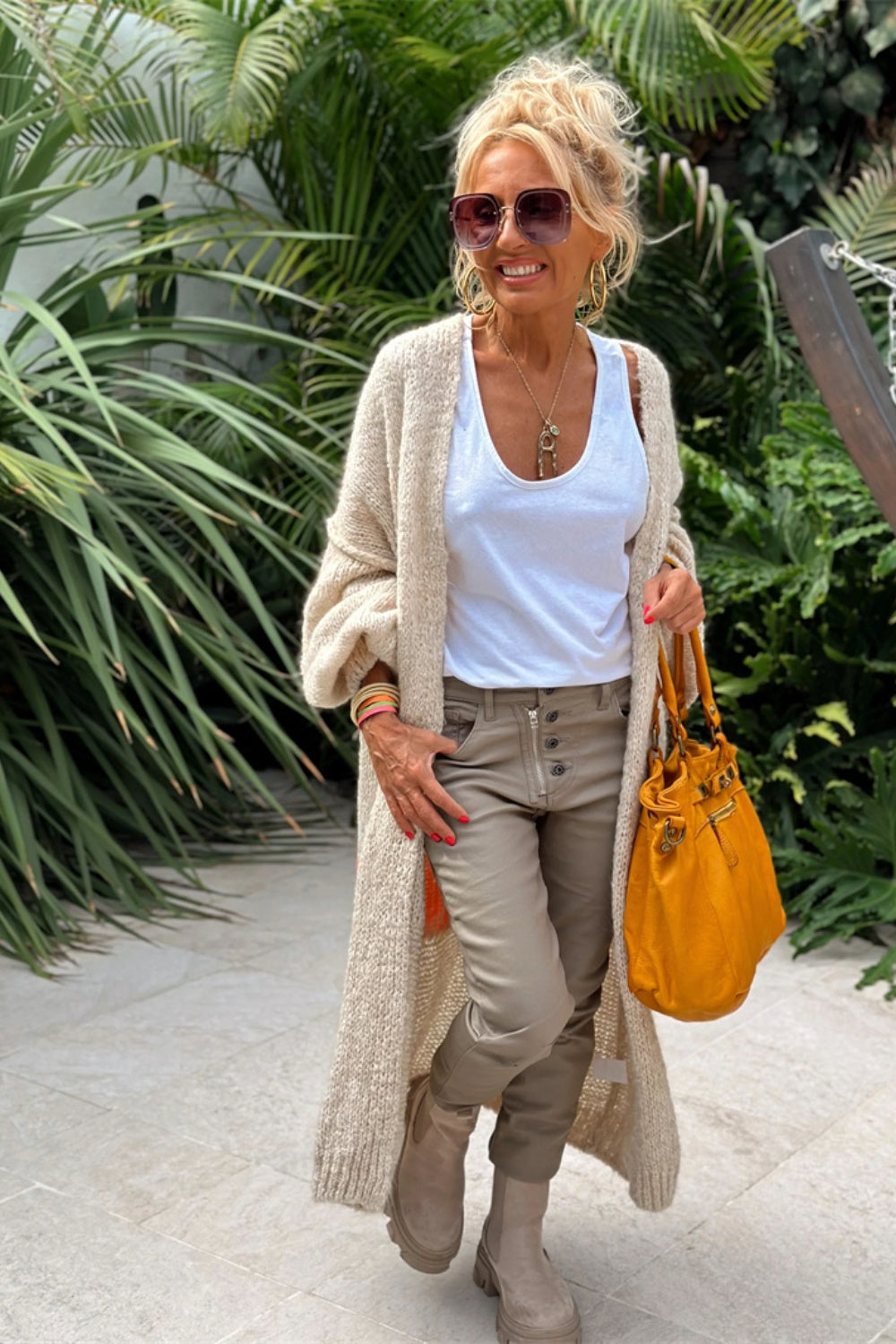 "Love & Peace" Boho Bulky Long Sleeve Cardigan