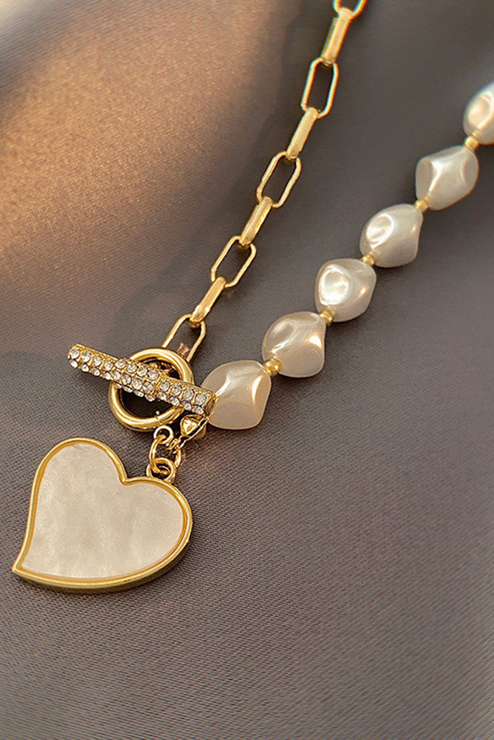 Gold Heart Shape Pendant Chain Necklace