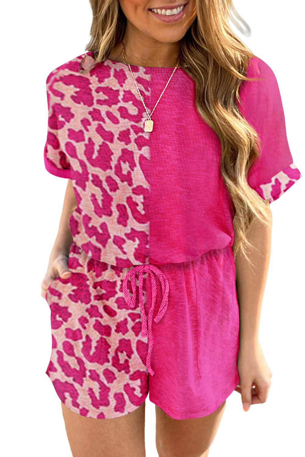 Leopard Patchwork T-Shirt Dress