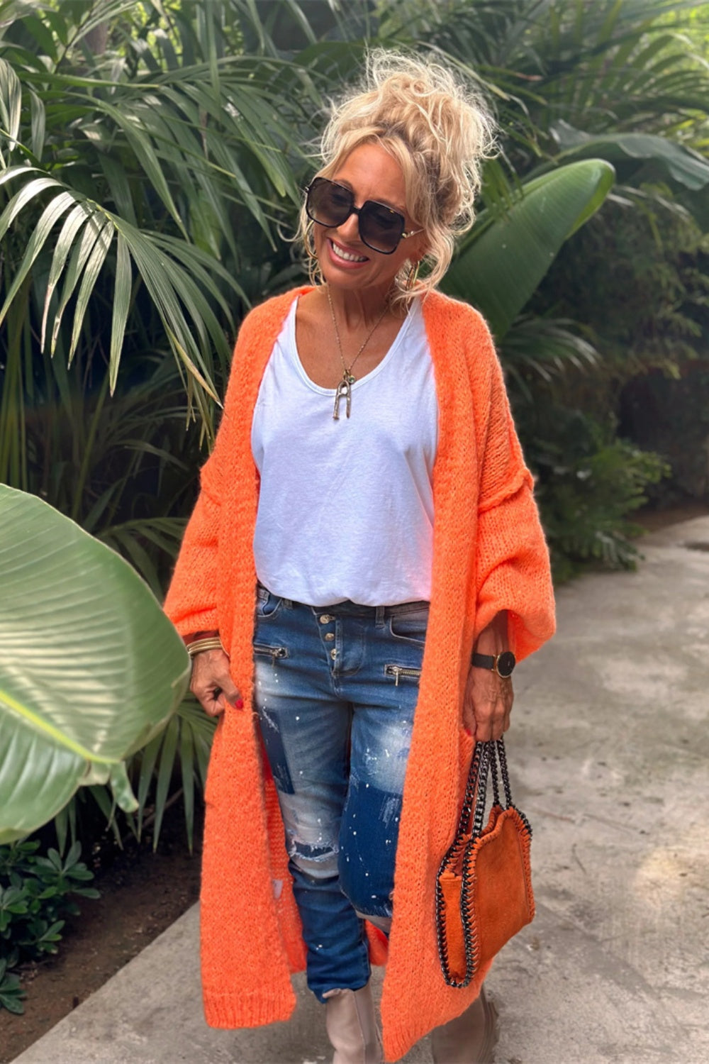 "Love & Peace" Boho Bulky Long Sleeve Cardigan