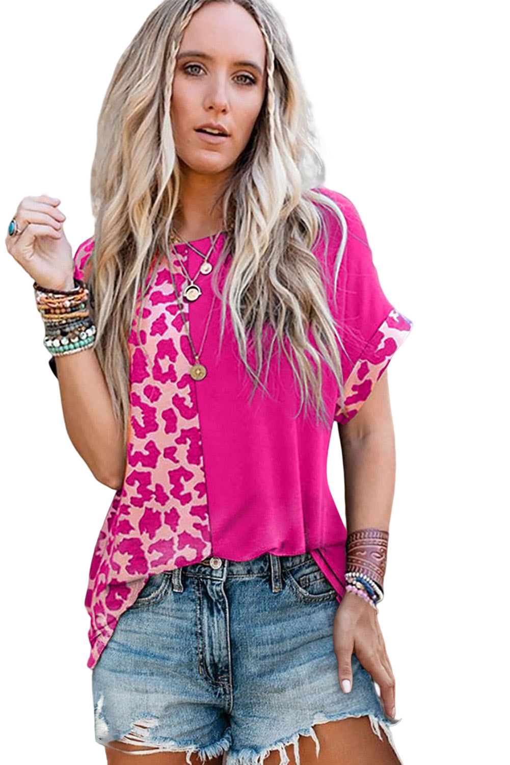 Leopard Patchwork T-Shirt Dress