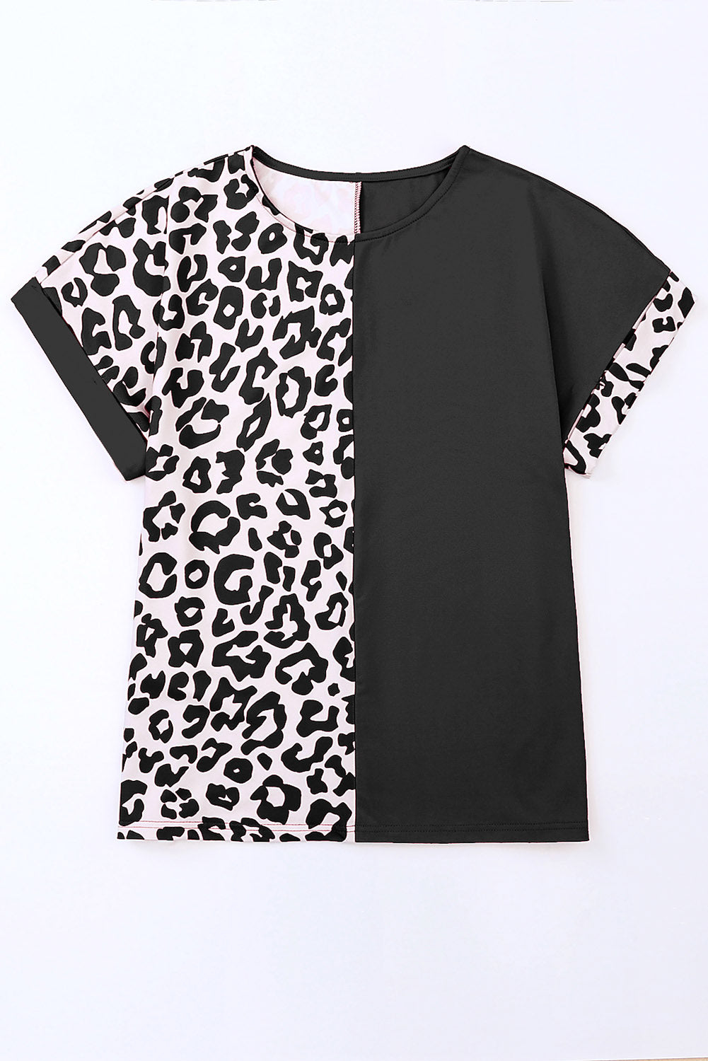 Leopard Patchwork T-Shirt Dress