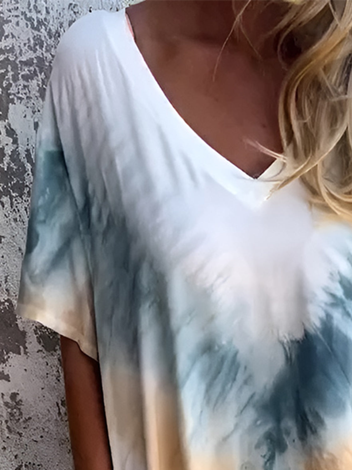 Tie-Dye Short Sleeve Maxi Dress