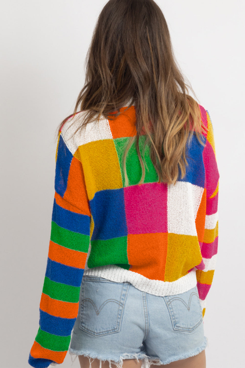 Checkered Colorful Loose Sweater