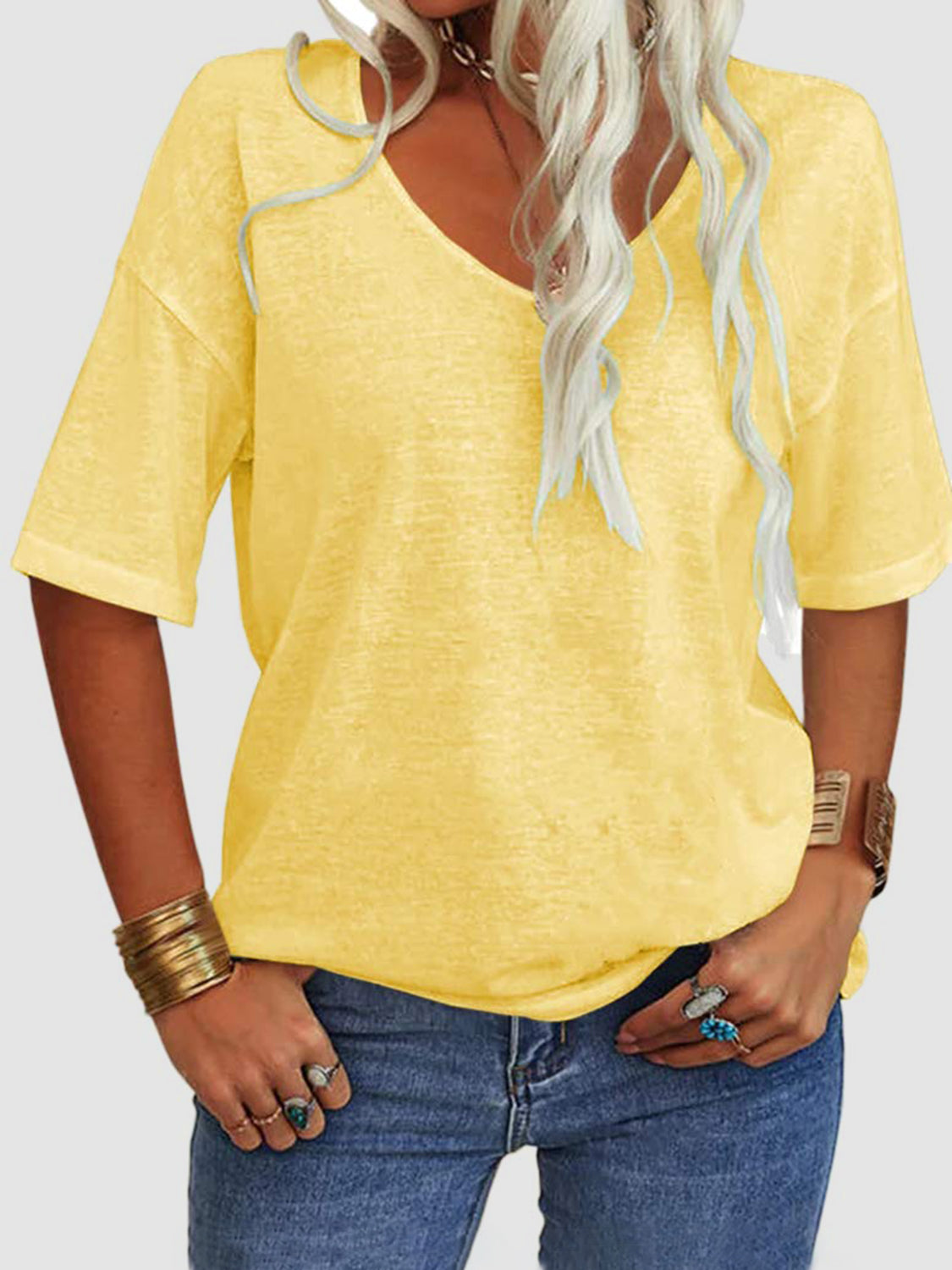 V-Neck Half Sleeve T-Shirt