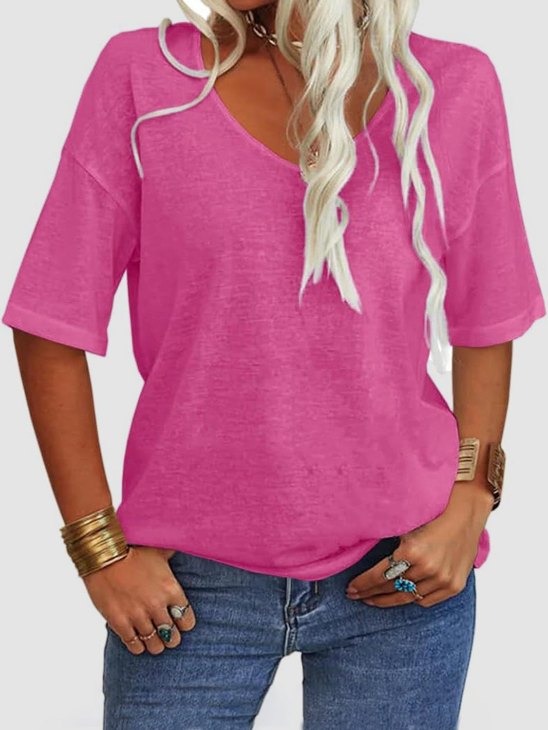 V-Neck Half Sleeve T-Shirt