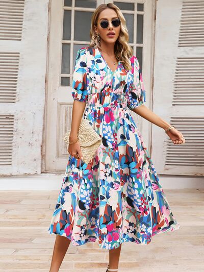 Printed Short Sleeve Dress