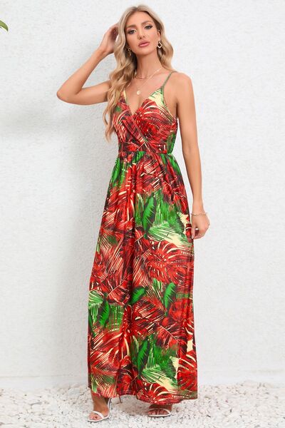 Tropical Print Maxi Dress