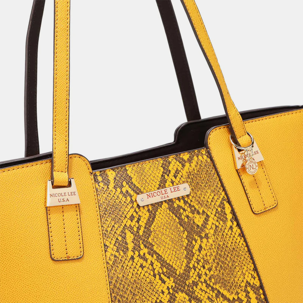 Nicole Lee 3-Piece Snake Print Handbag Set