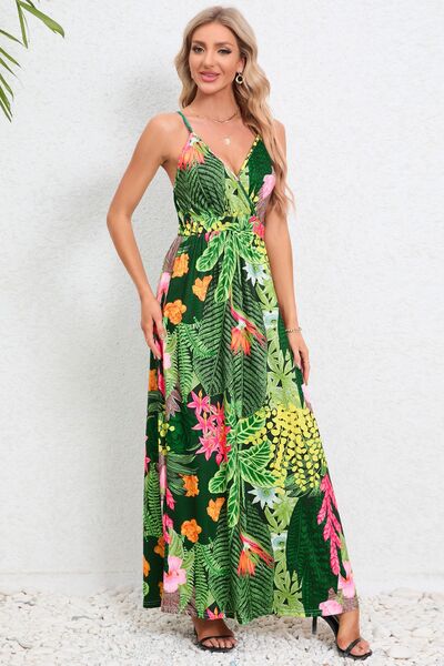 Tropical Print Maxi Dress